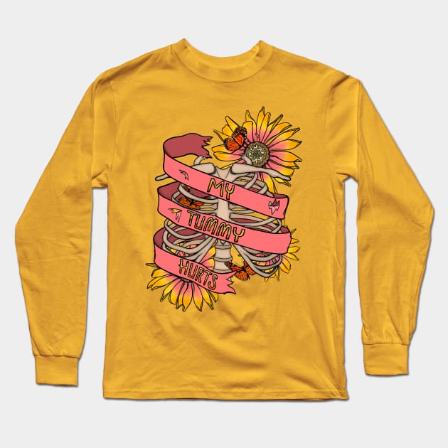 My Tummy Hurts Long Sleeve T-Shirt by BlueLeeder Designs